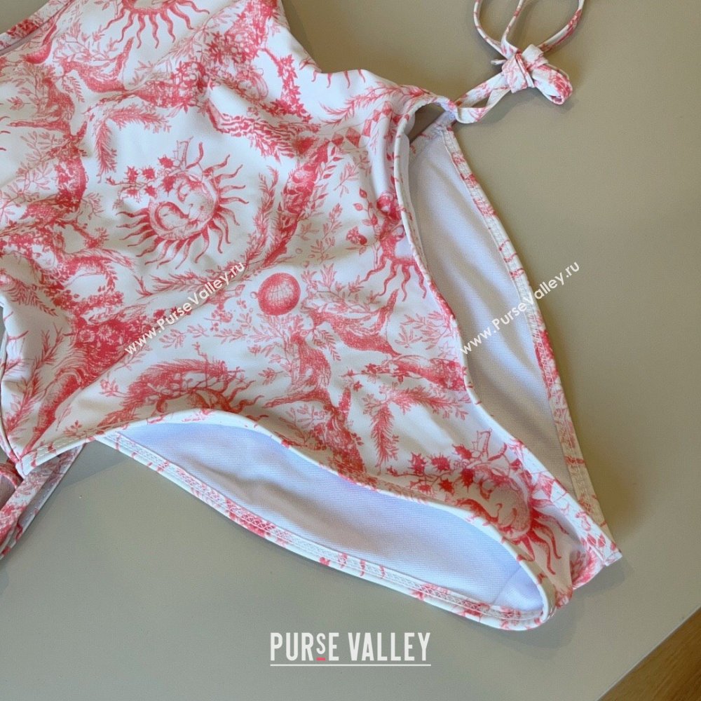 Dior Soleil One-Piece Swimwear White/Pink 2025 (WM-250313048)