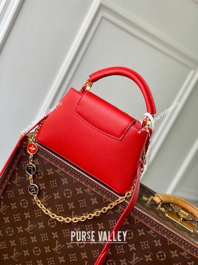 Louis Vuitton My Capucines Bag in Taurillon Leather K00014 Red 2025 (K-25010703)