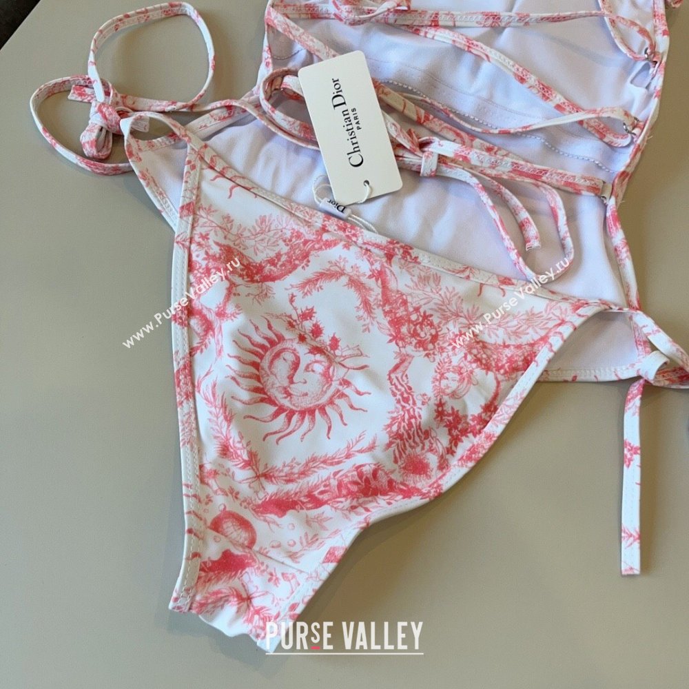 Dior Soleil One-Piece Swimwear White/Pink 2025 (WM-250313048)