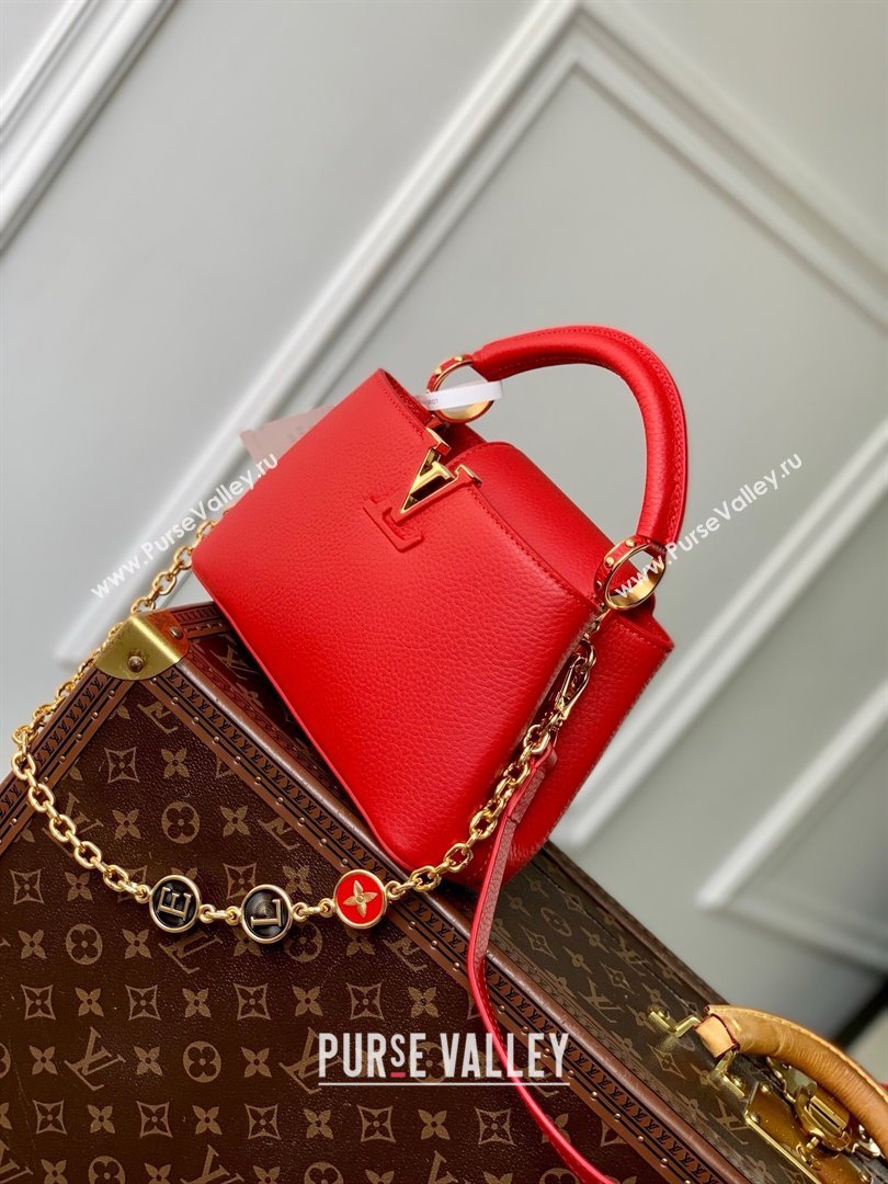 Louis Vuitton My Capucines Bag in Taurillon Leather K00014 Red 2025 (K-25010703)