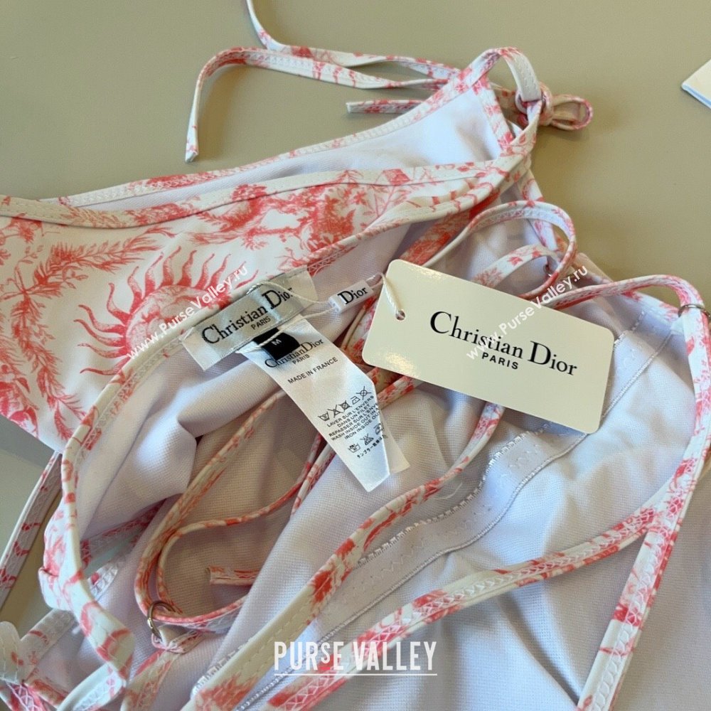 Dior Soleil One-Piece Swimwear White/Pink 2025 (WM-250313048)