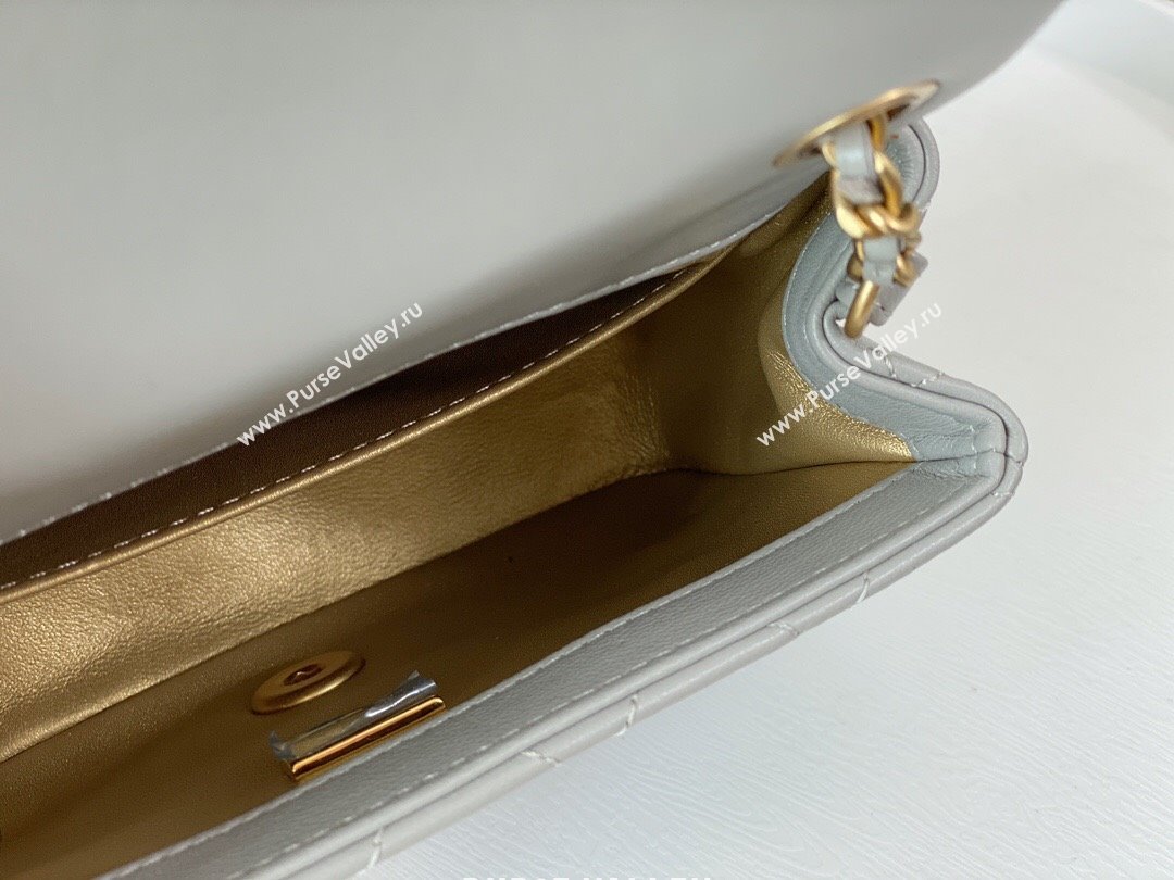 Chanel Lambskin Mini Flap Bag with Entwined Ball AS1786 Grey/Gold 2024 (SM-24040214)