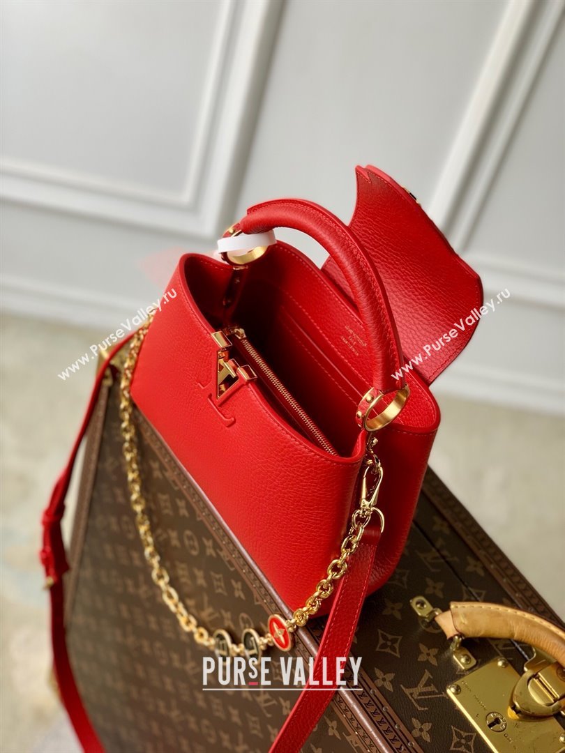 Louis Vuitton My Capucines Bag in Taurillon Leather K00014 Red 2025 (K-25010703)