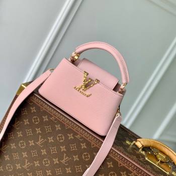 Louis Vuitton East West Capucines Mini Bag in Taurillon Leather M24666 Pink 2024 (K-24090717)