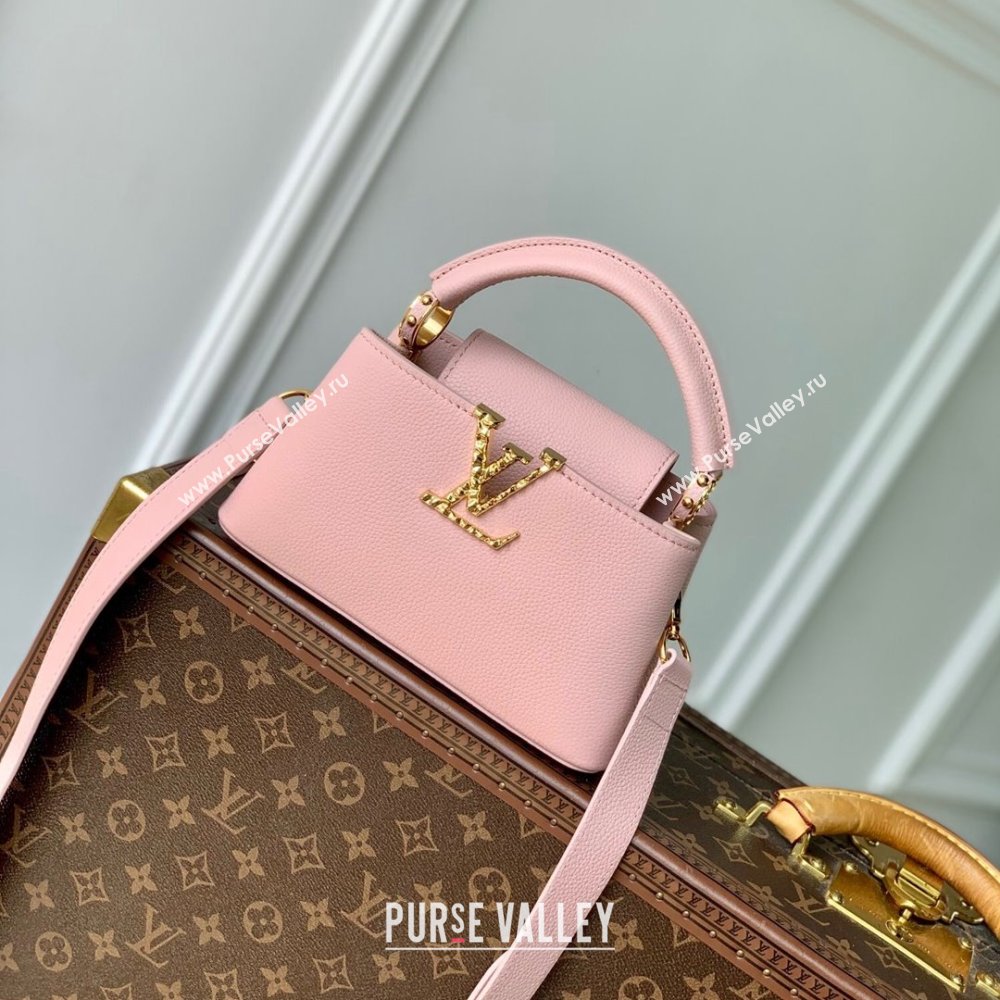 Louis Vuitton East West Capucines Mini Bag in Taurillon Leather M24666 Pink 2024 (K-24090717)