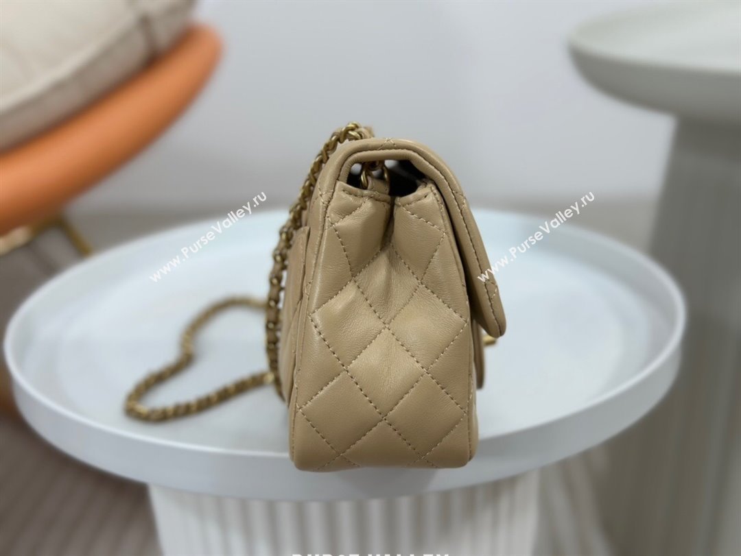 Chanel Lambskin Mini Flap Bag with Metal Ball AS1786 Apricot/Gold 2024 (SM-24040215)
