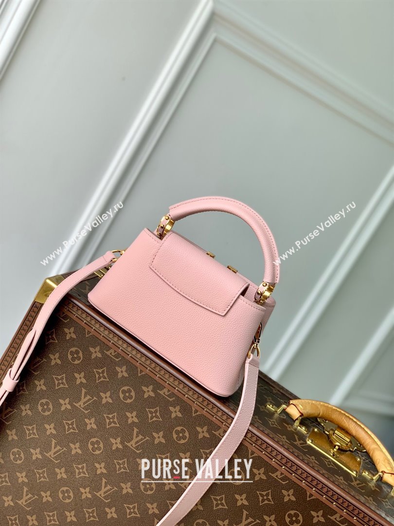 Louis Vuitton East West Capucines Mini Bag in Taurillon Leather M24666 Pink 2024 (K-24090717)