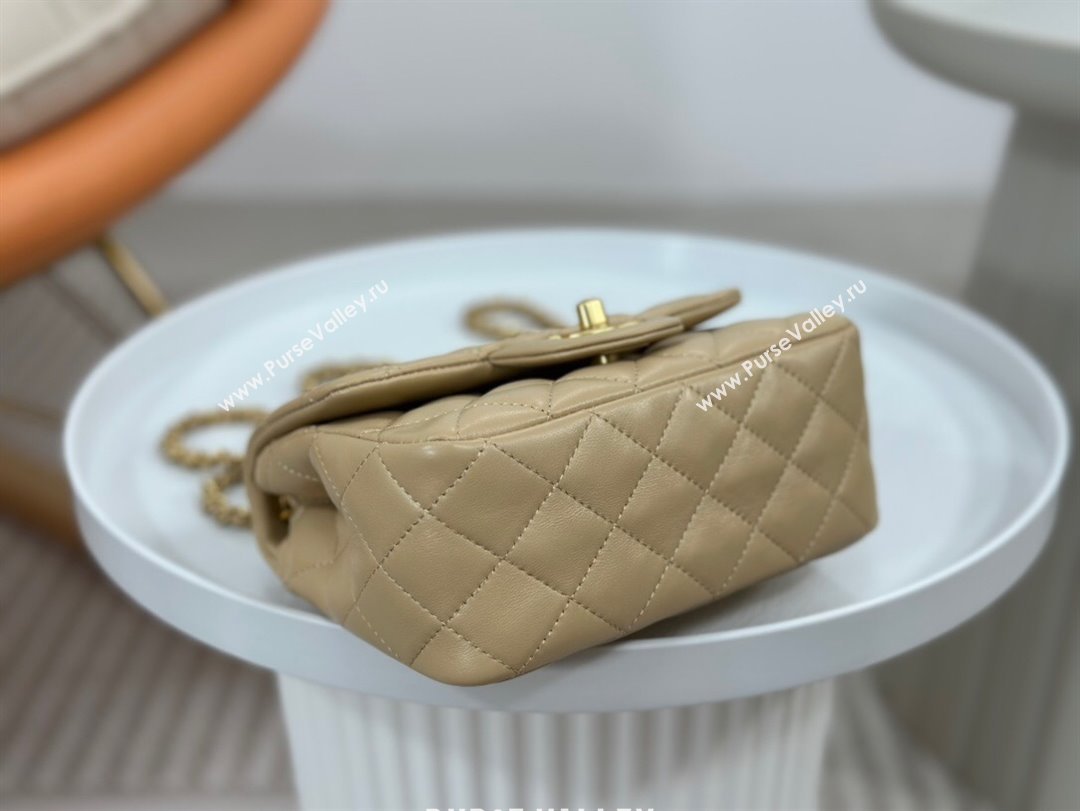 Chanel Lambskin Mini Flap Bag with Metal Ball AS1786 Apricot/Gold 2024 (SM-24040215)