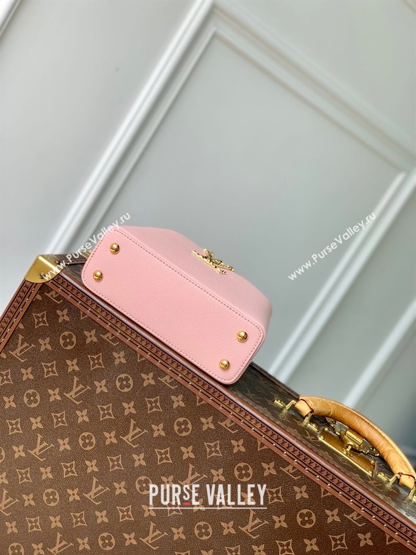 Louis Vuitton East West Capucines Mini Bag in Taurillon Leather M24666 Pink 2024 (K-24090717)