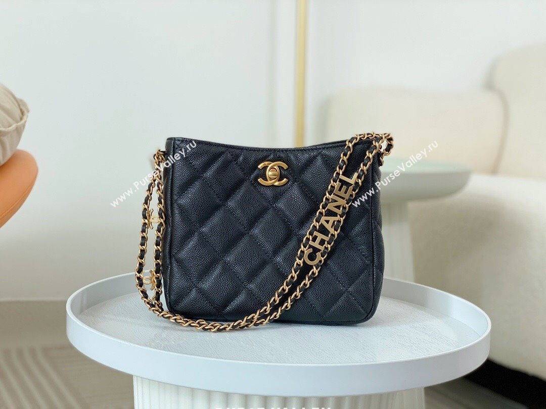 Chanel Small Hobo Bag in Grainy Calfskin AS3223 Black 2024 (SM-24072309)