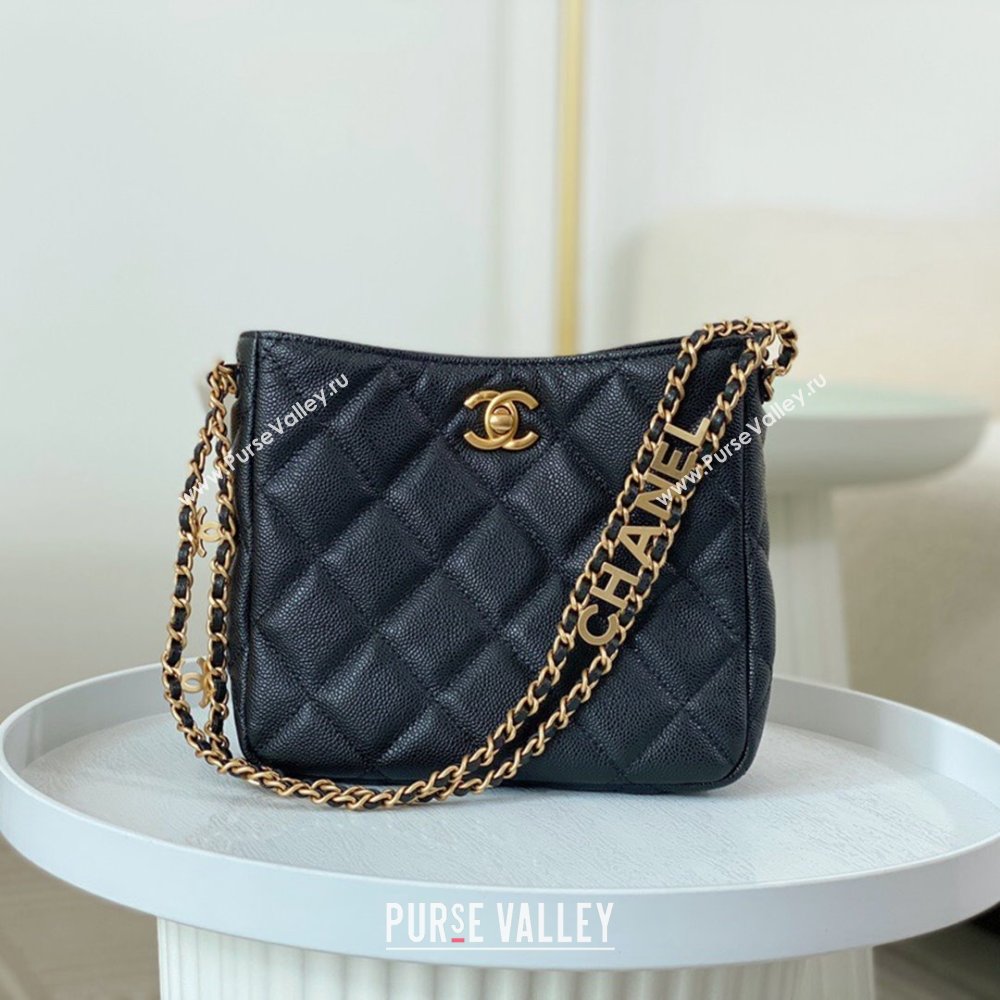 Chanel Small Hobo Bag in Grainy Calfskin AS3223 Black 2024 (SM-24072309)