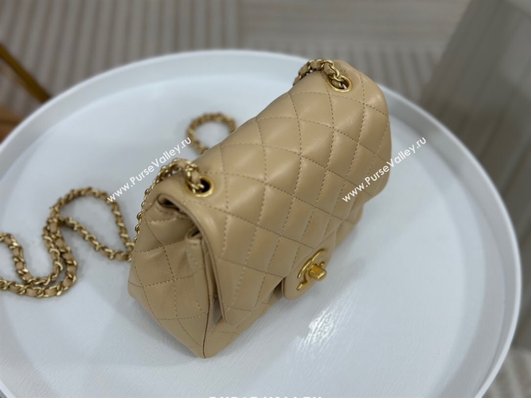 Chanel Lambskin Mini Flap Bag with Metal Ball AS1786 Apricot/Gold 2024 (SM-24040215)