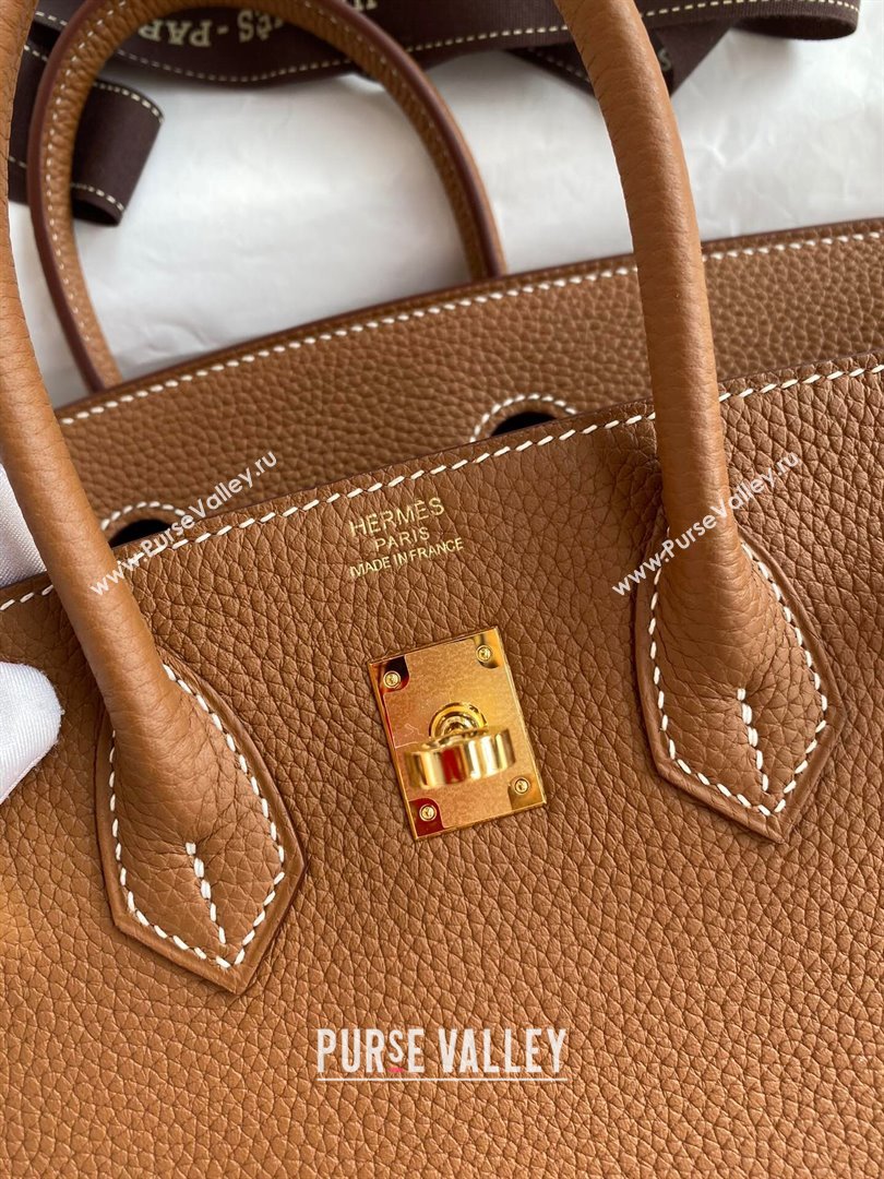 Hermes Birkin 25cm Bag in Original Togo Leather Brown/Gold 2023 (Pure Handmade) (Y-23110801)