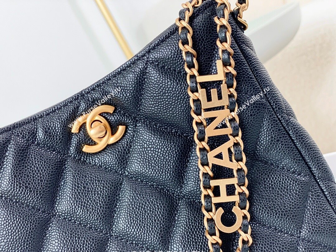 Chanel Small Hobo Bag in Grainy Calfskin AS3223 Black 2024 (SM-24072309)