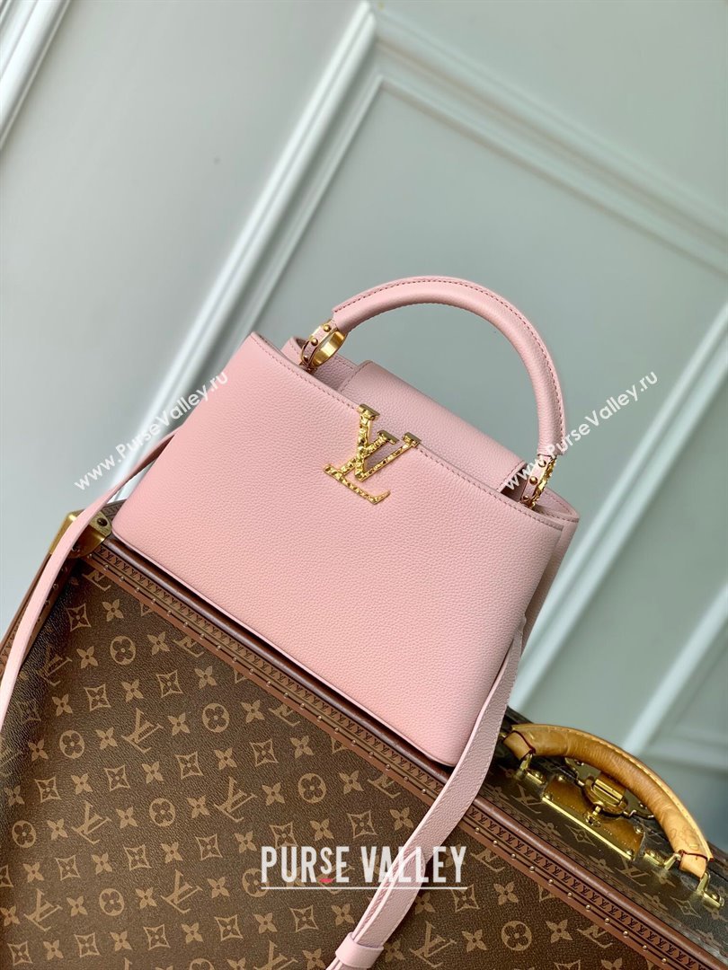 Louis Vuitton East West Capucines BB Bag in Taurillon Leather M24666 Pink 2024 (K-24090718)