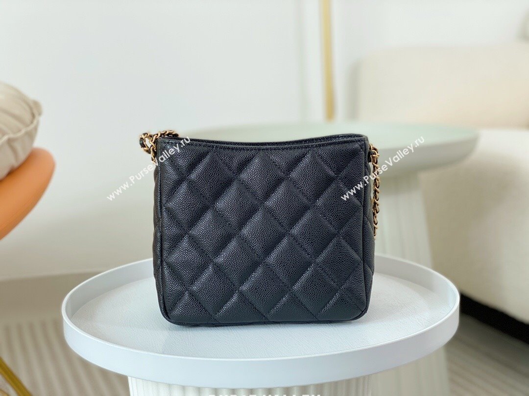 Chanel Small Hobo Bag in Grainy Calfskin AS3223 Black 2024 (SM-24072309)