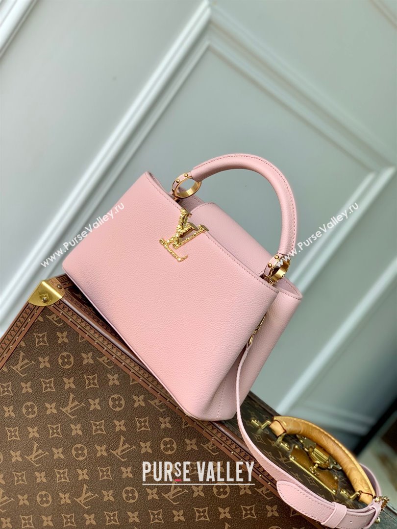 Louis Vuitton East West Capucines BB Bag in Taurillon Leather M24666 Pink 2024 (K-24090718)