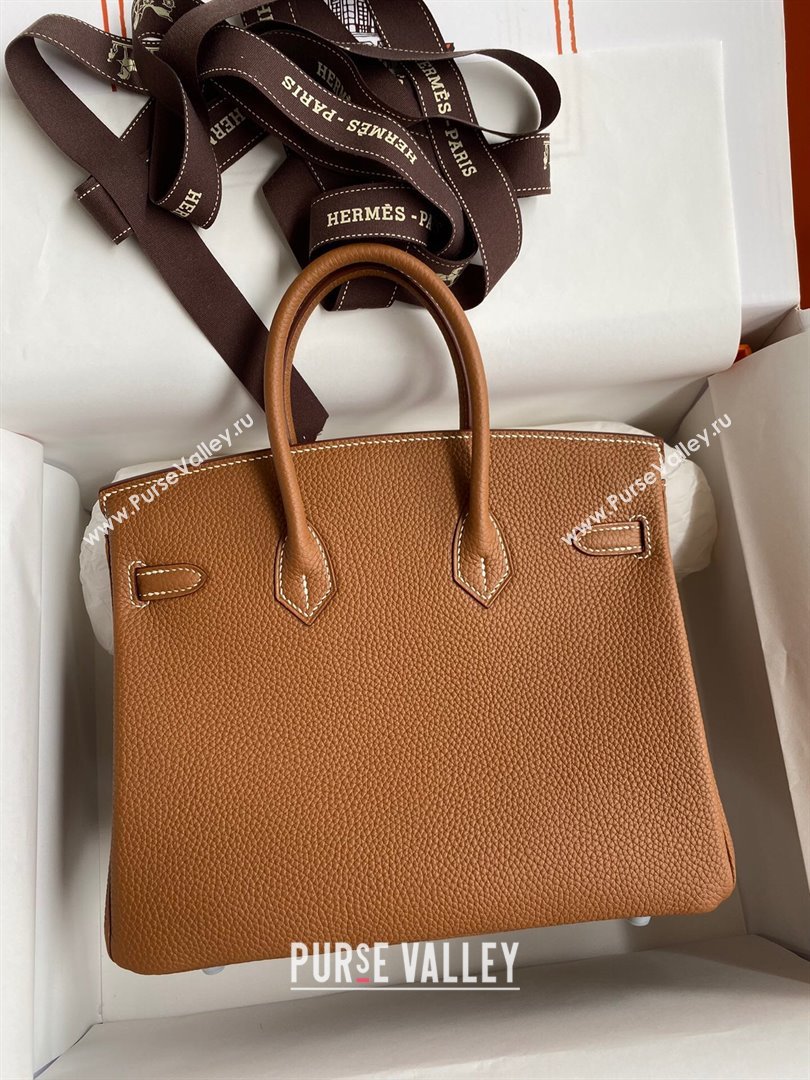 Hermes Birkin 25cm Bag in Original Togo Leather Brown/Silver 2023 (Pure Handmade) (Y-23110802)