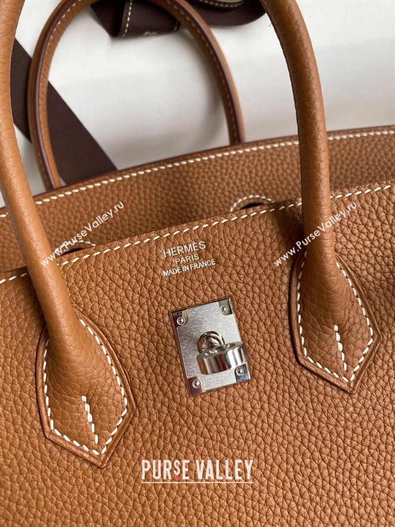 Hermes Birkin 25cm Bag in Original Togo Leather Brown/Silver 2023 (Pure Handmade) (Y-23110802)