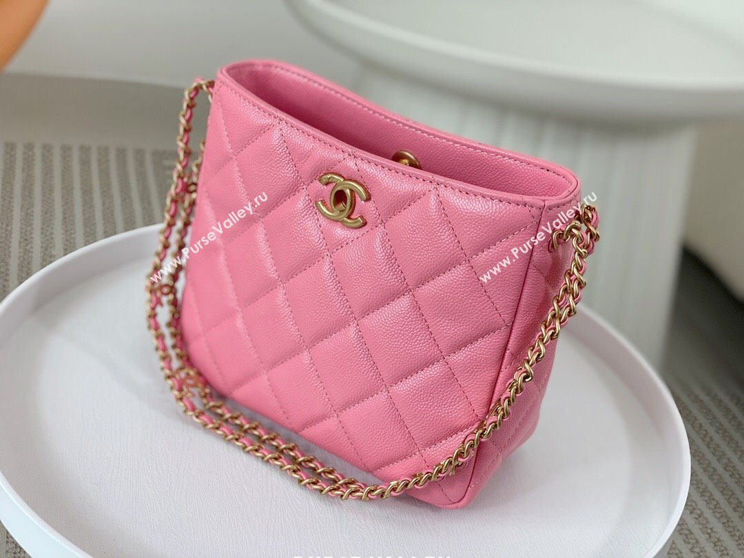 Chanel Small Hobo Bag in Grainy Calfskin AS3223 Pink 2024 (SM-24072310)