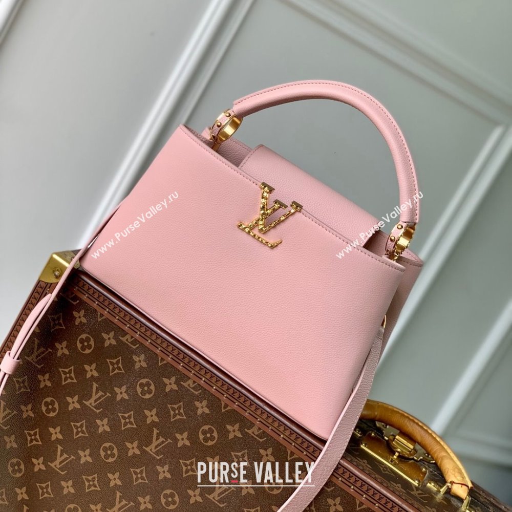 Louis Vuitton East West Capucines BB Bag in Taurillon Leather M24666 Pink 2024 (K-24090719)