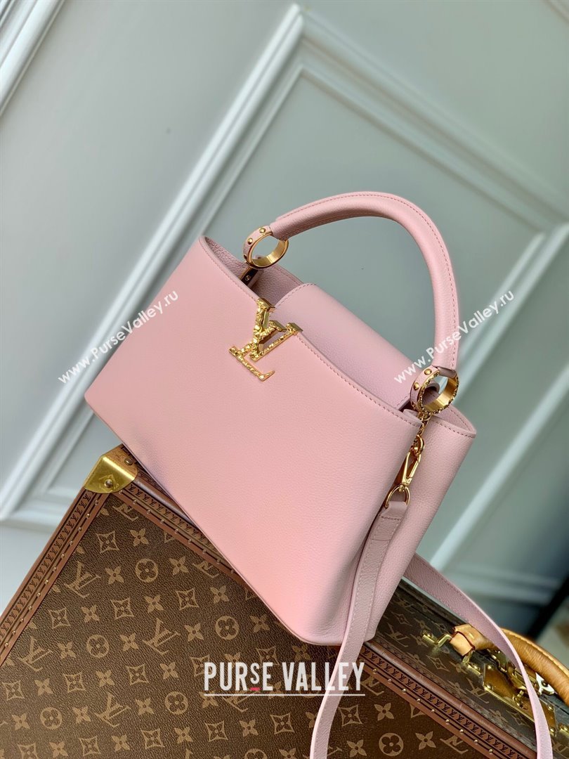 Louis Vuitton East West Capucines BB Bag in Taurillon Leather M24666 Pink 2024 (K-24090719)