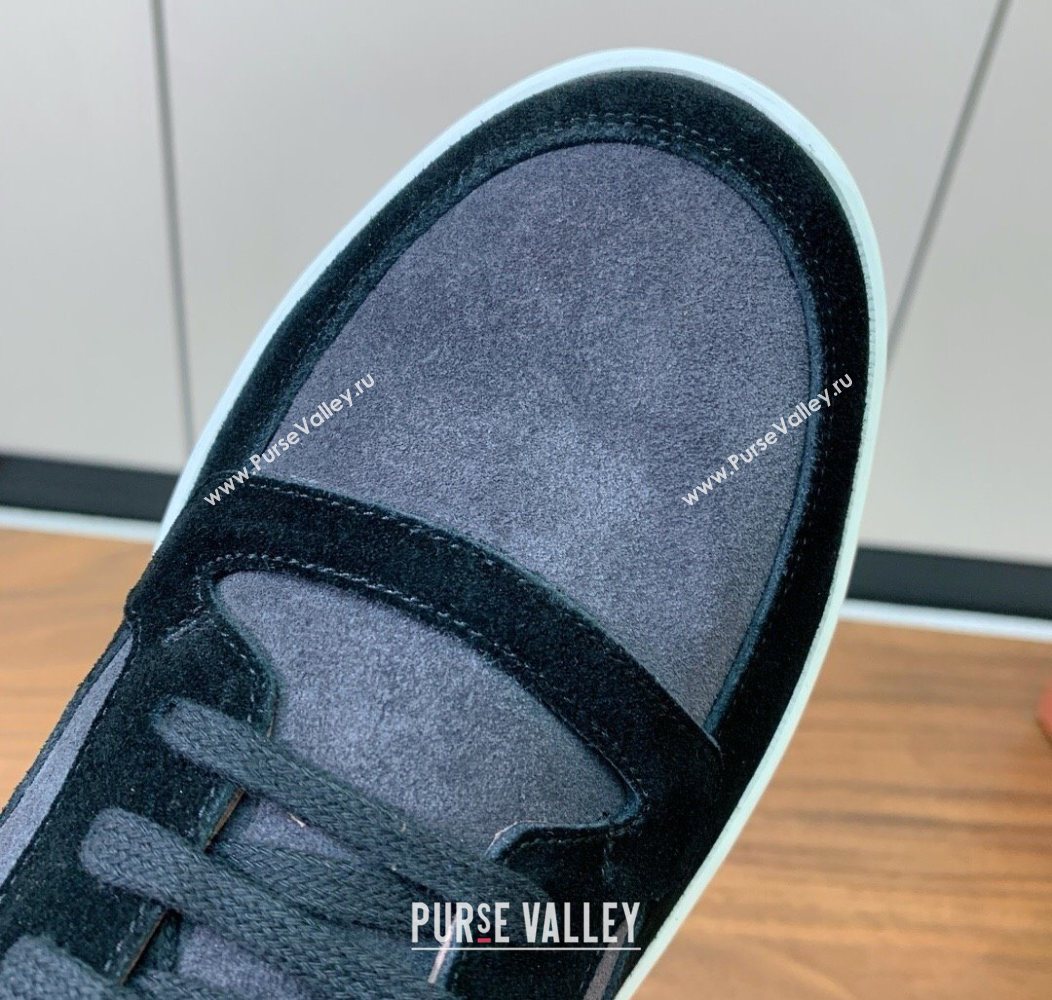 Loro Piana Newport Walk Sneakers in Suede Grey/Black 2025 LP121103 (HH-251211061)