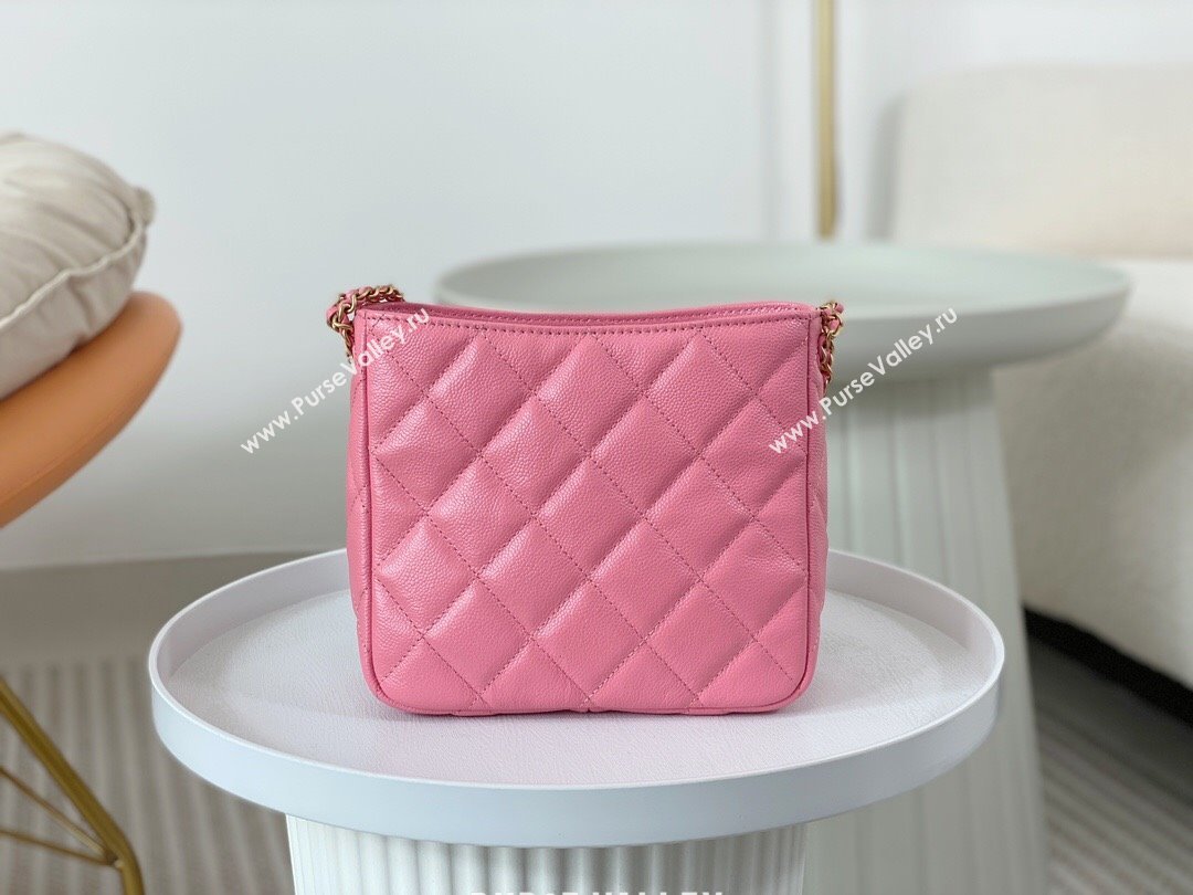 Chanel Small Hobo Bag in Grainy Calfskin AS3223 Pink 2024 (SM-24072310)