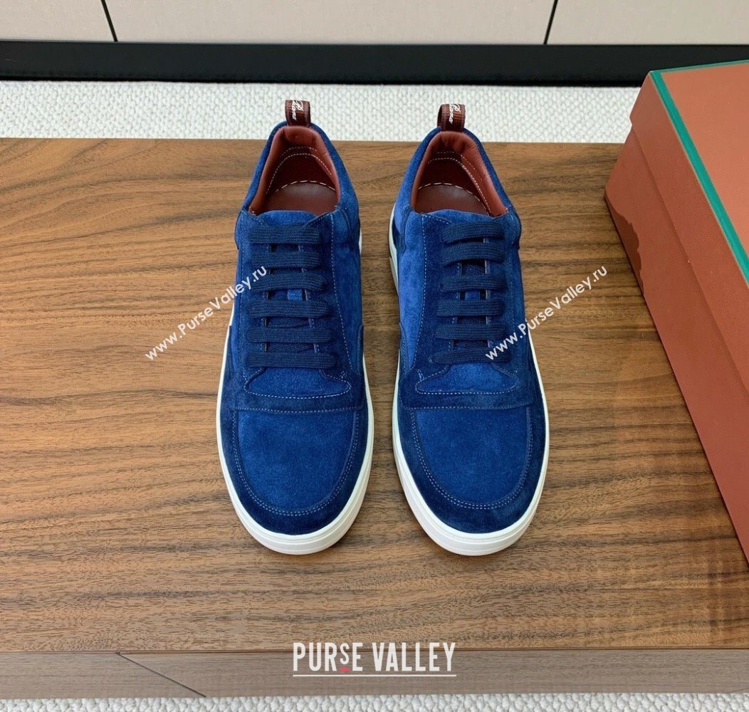 Loro Piana Newport Walk Sneakers in Suede Dark Blue 2025 LP121103 (HH-251211062)