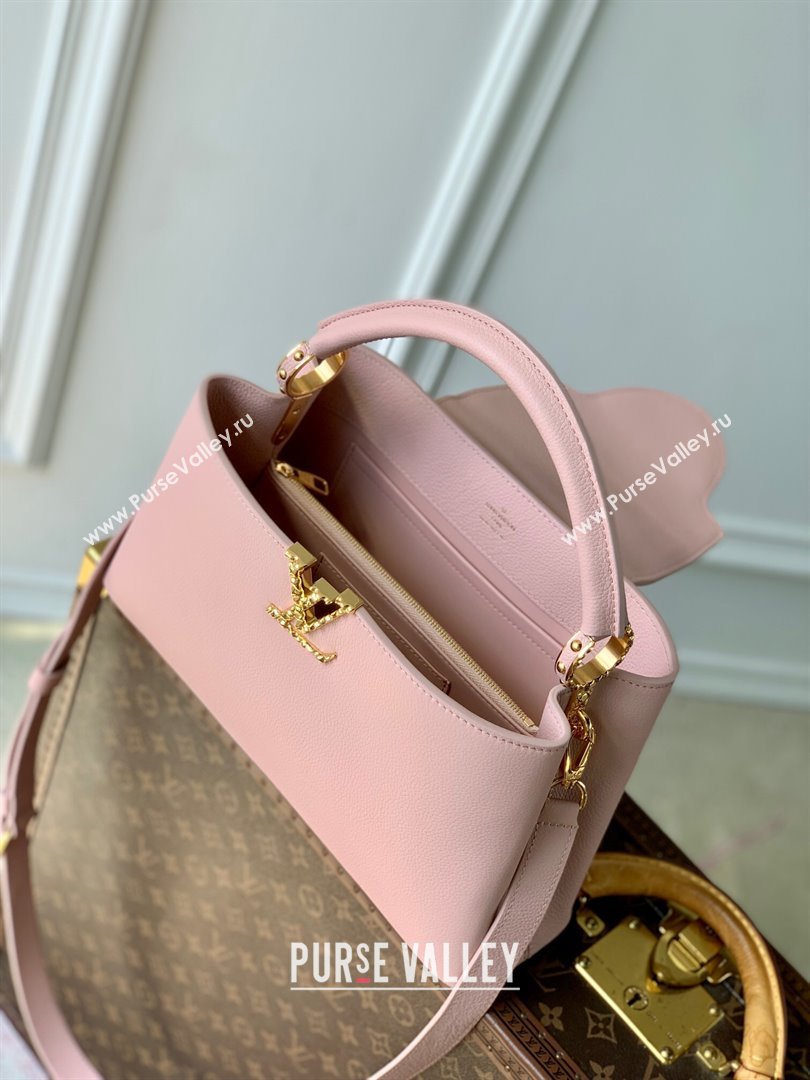 Louis Vuitton East West Capucines BB Bag in Taurillon Leather M24666 Pink 2024 (K-24090719)