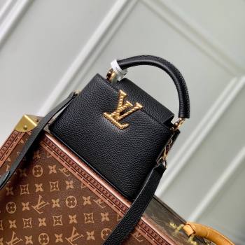 Louis Vuitton Capucines Mini Bag in Taurillon Leather M24673 Black 2024 (K-24090901)