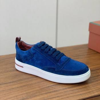 Loro Piana Newport Walk Sneakers in Suede Dark Blue 2025 LP121103 (HH-251211062)