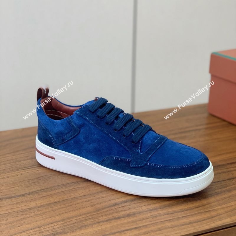 Loro Piana Newport Walk Sneakers in Suede Dark Blue 2025 LP121103 (HH-251211062)