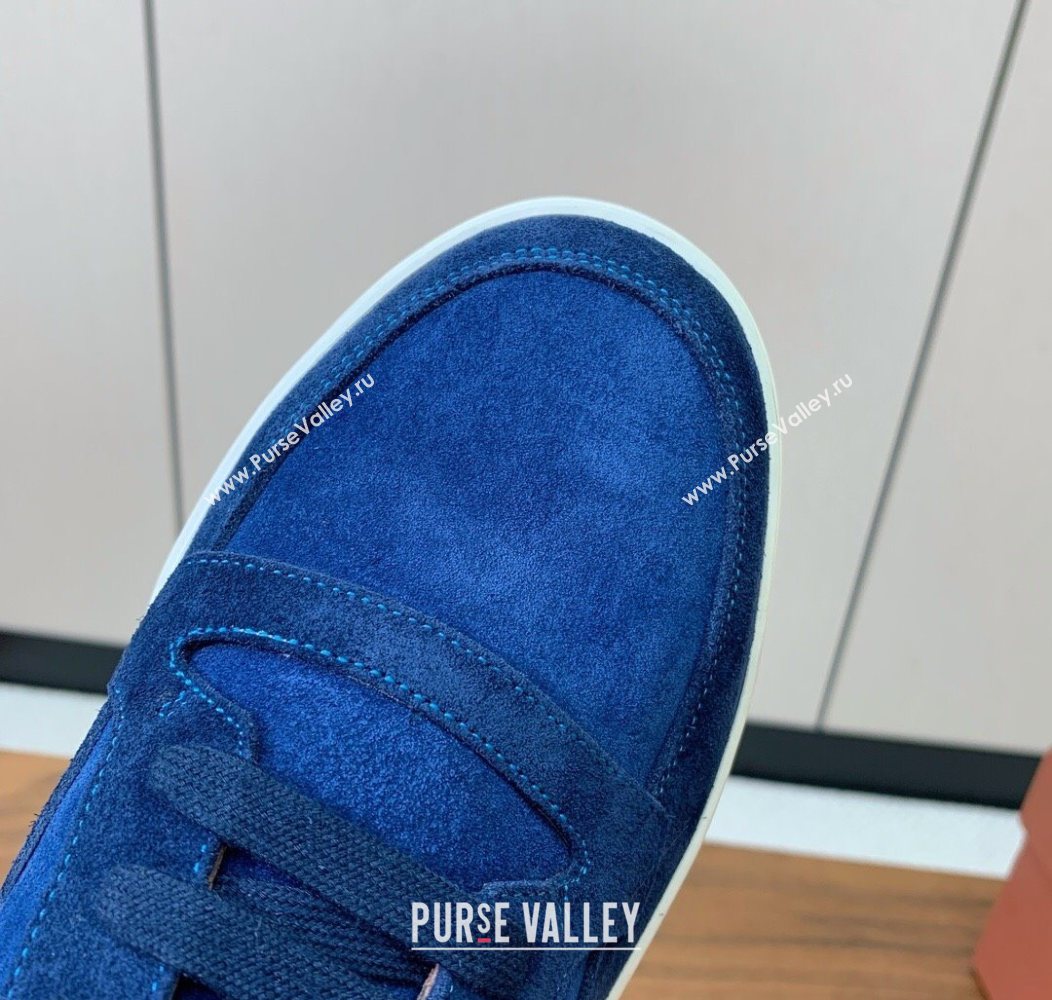 Loro Piana Newport Walk Sneakers in Suede Dark Blue 2025 LP121103 (HH-251211062)