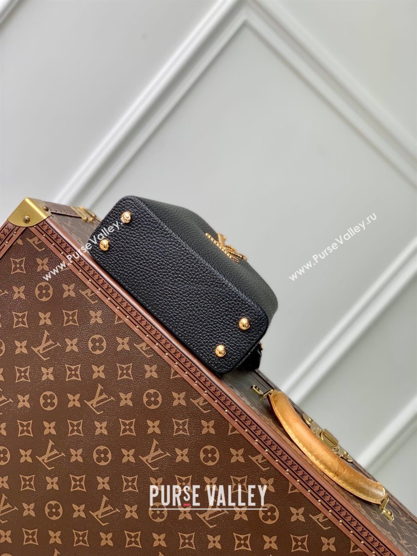 Louis Vuitton Capucines Mini Bag in Taurillon Leather M24673 Black 2024 (K-24090901)