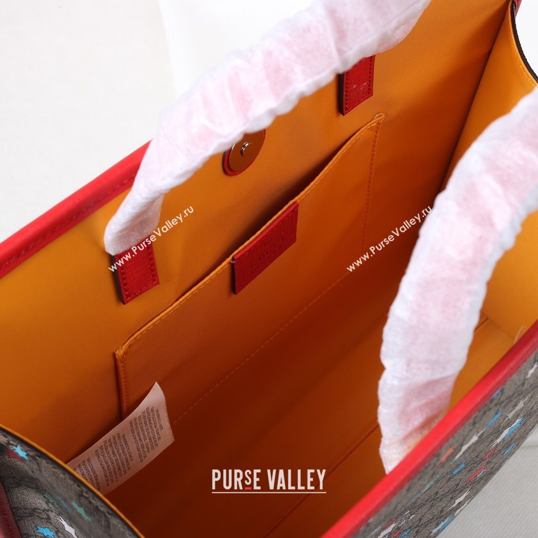 Gucci Childrens GG Star Print Tote Bag 630542 Beige/Red 2021 (DLH-21090240)