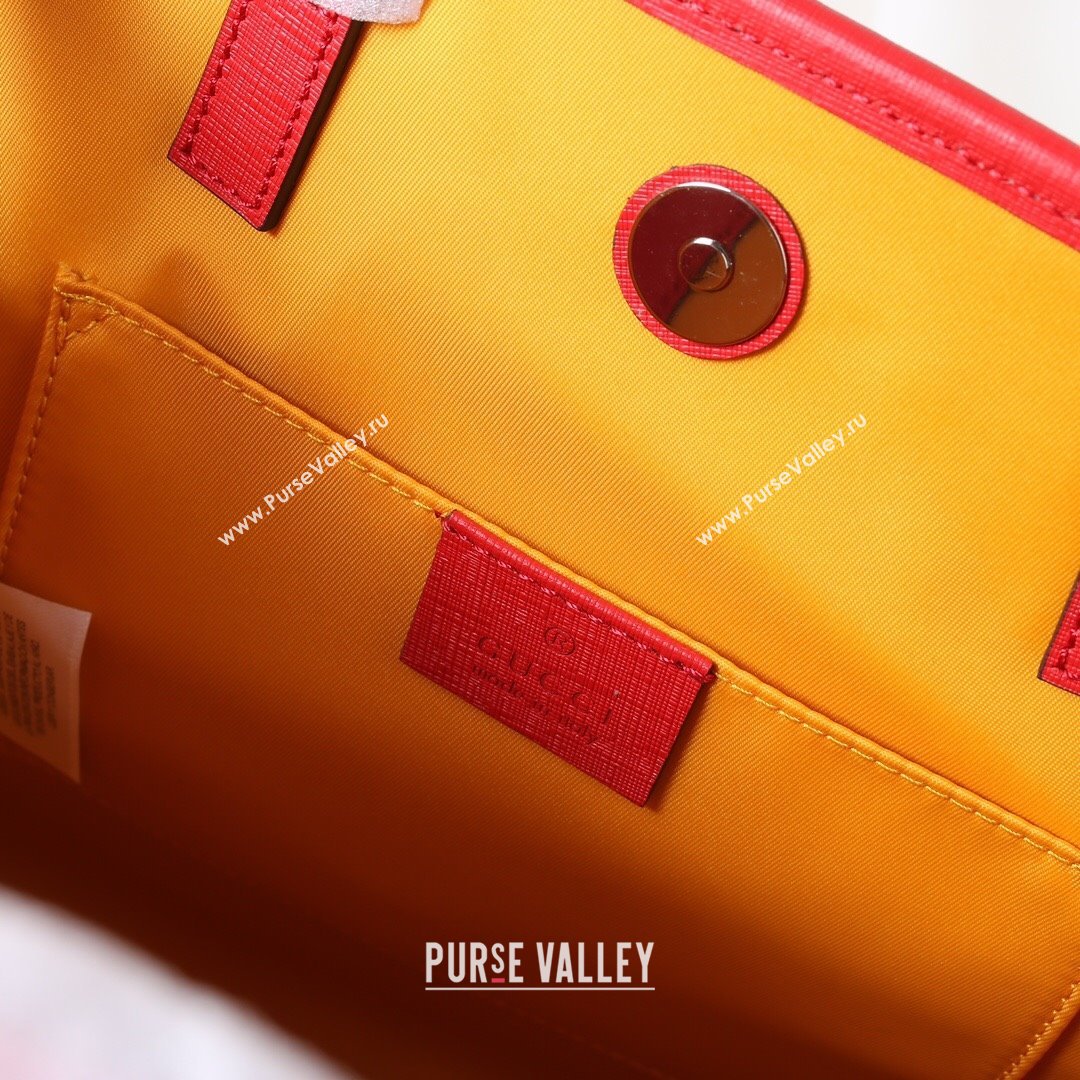 Gucci Childrens GG Star Print Tote Bag 630542 Beige/Red 2021 (DLH-21090240)