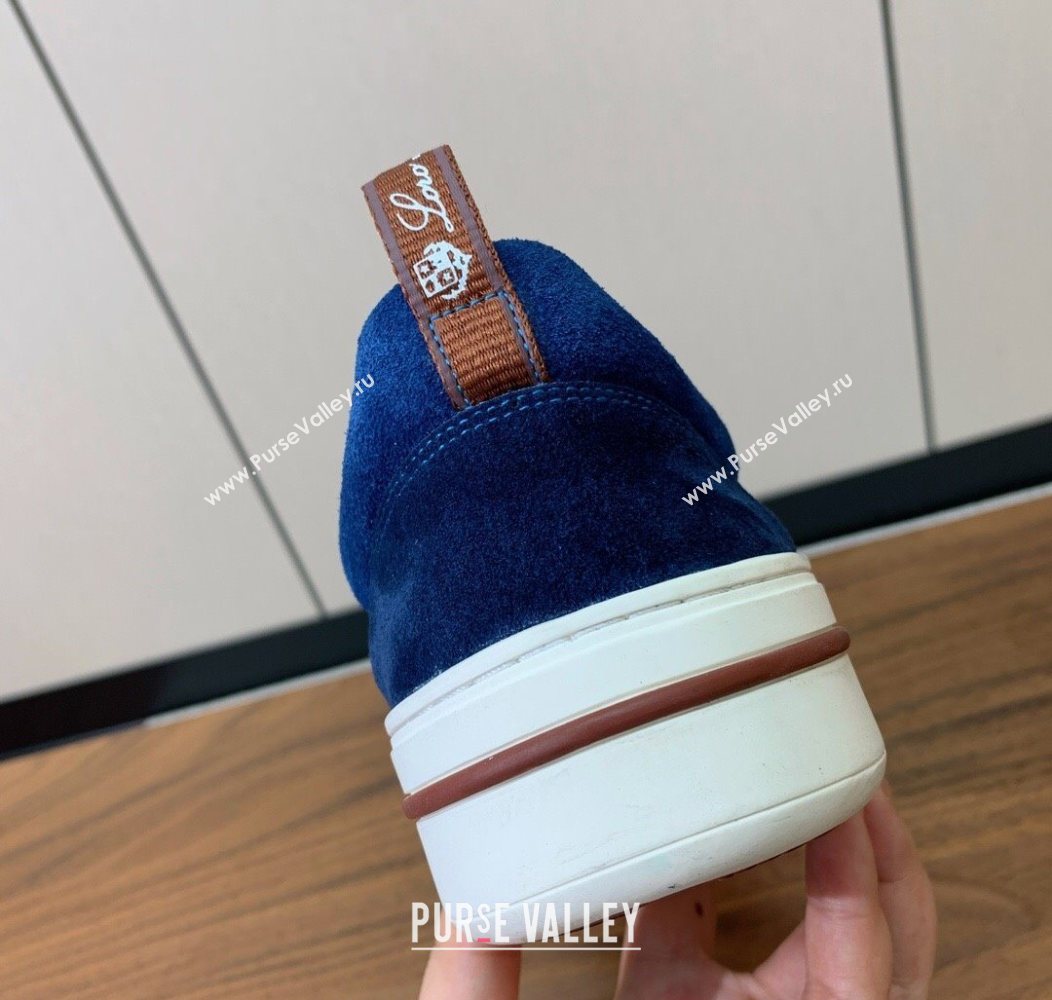 Loro Piana Newport Walk Sneakers in Suede Dark Blue 2025 LP121103 (HH-251211062)