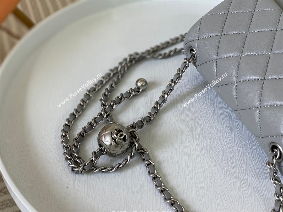 Chanel Lambskin Mini Flap Bag with Metal Ball AS1786 Grey/Silver 2024 (SM-24040218)