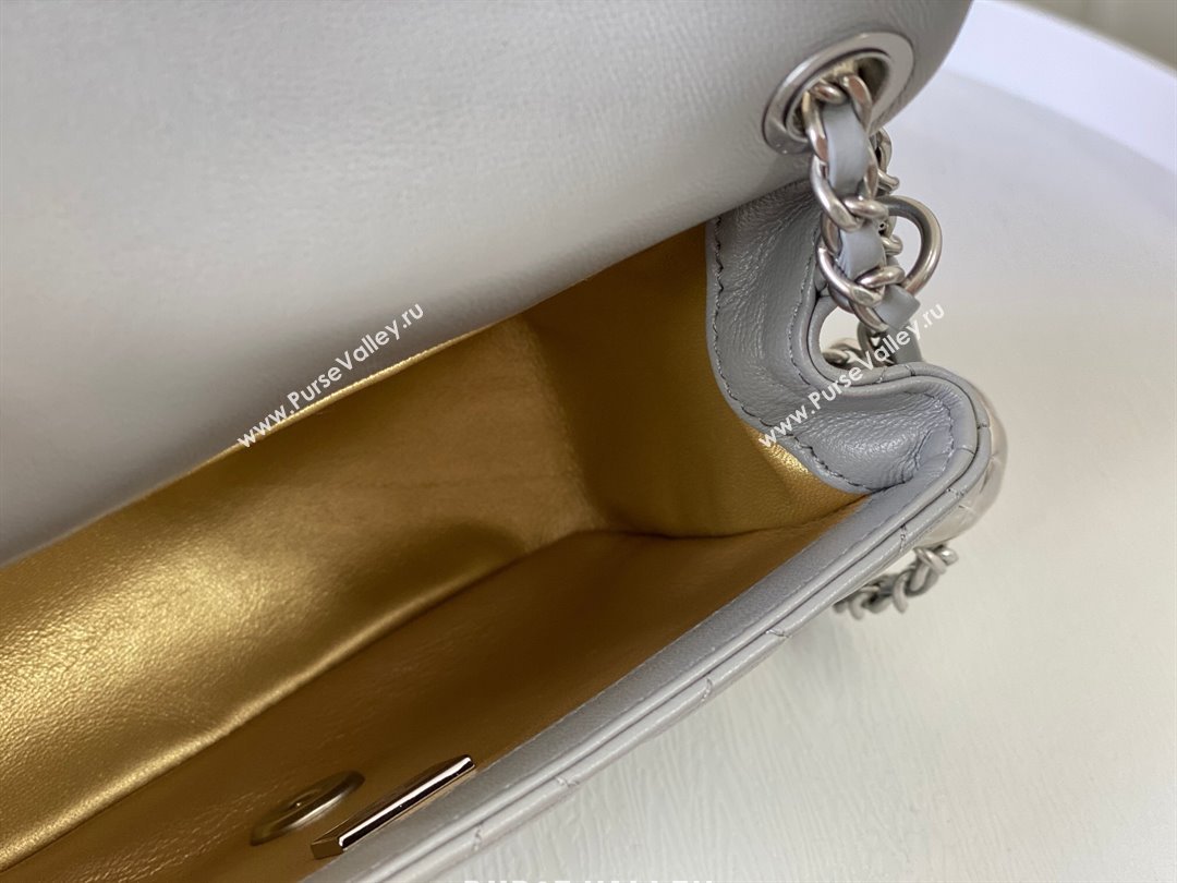 Chanel Lambskin Mini Flap Bag with Metal Ball AS1786 Grey/Silver 2024 (SM-24040218)
