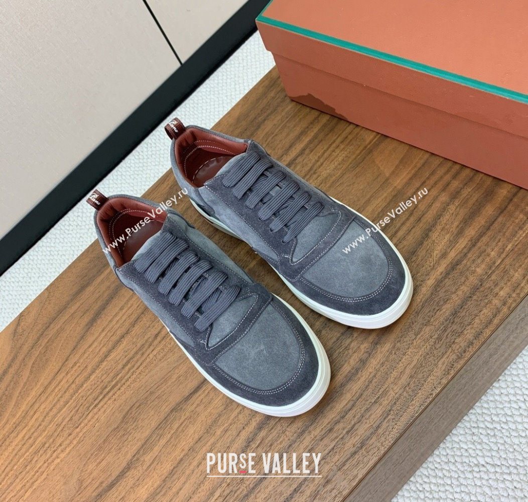Loro Piana Newport Walk Sneakers in Suede Dark Grey 2025 LP121103 (HH-251211063)