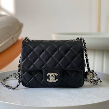 Chanel Lambskin Mini Flap Bag with Metal Ball AS1786 Black/Silver 2024 (SM-24040219)