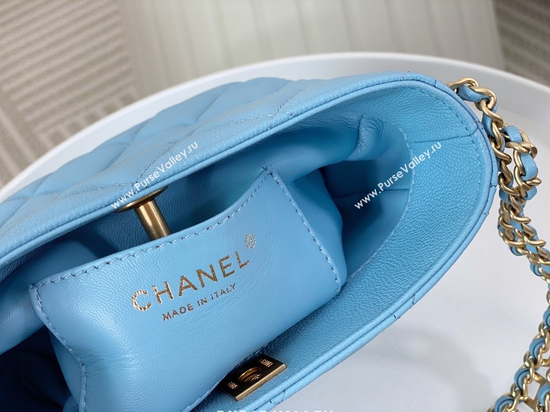 Chanel Small Hobo Bag in Grainy Calfskin AS3223 Blue 2024 (SM-24072311)