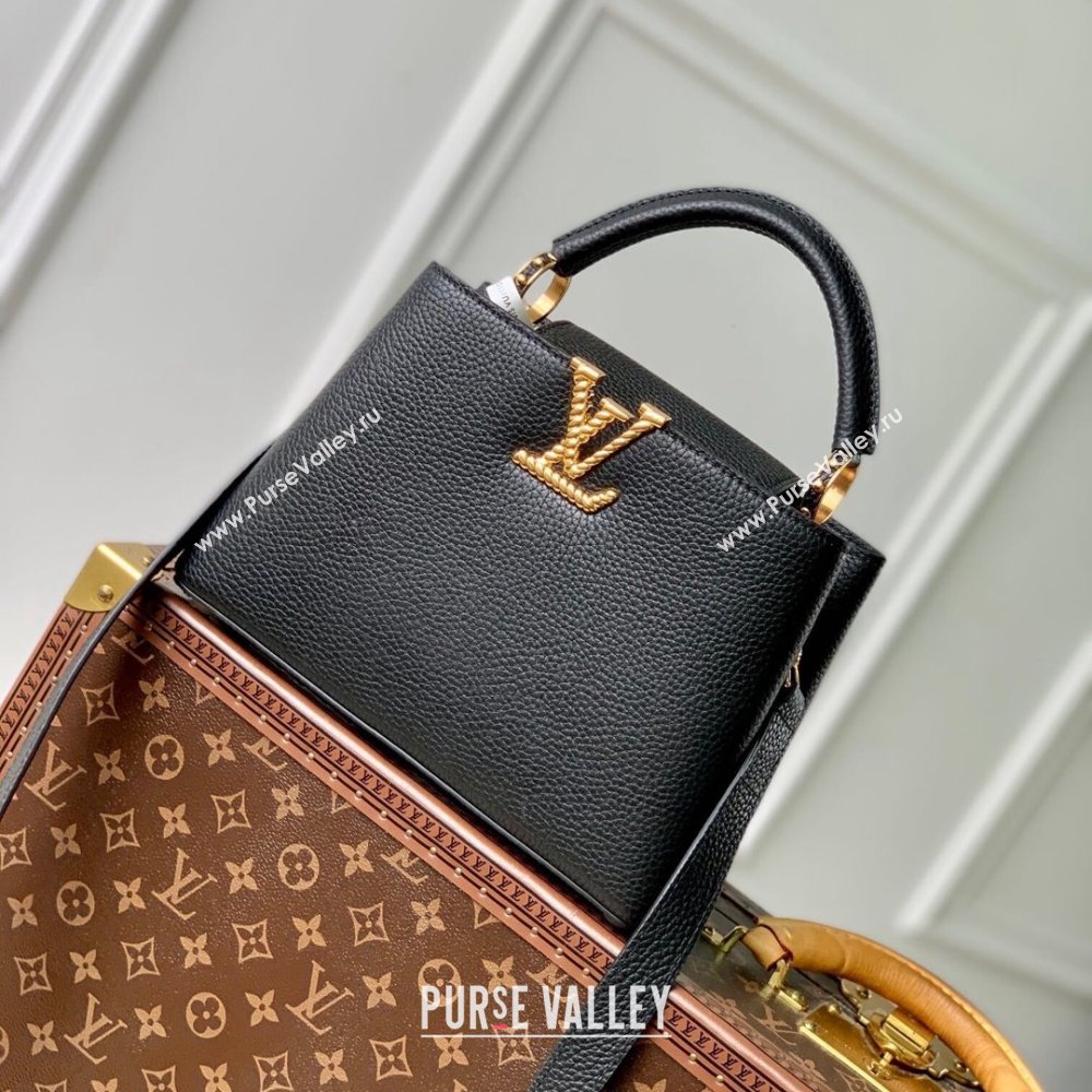 Louis Vuitton Capucines BB Bag in Taurillon Leather M24673 Black 2024 (K-24090902)