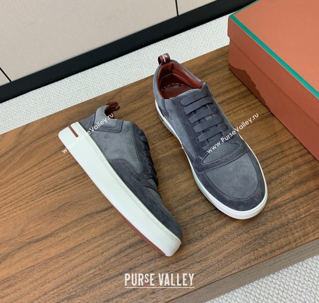 Loro Piana Newport Walk Sneakers in Suede Dark Grey 2025 LP121103 (HH-251211063)