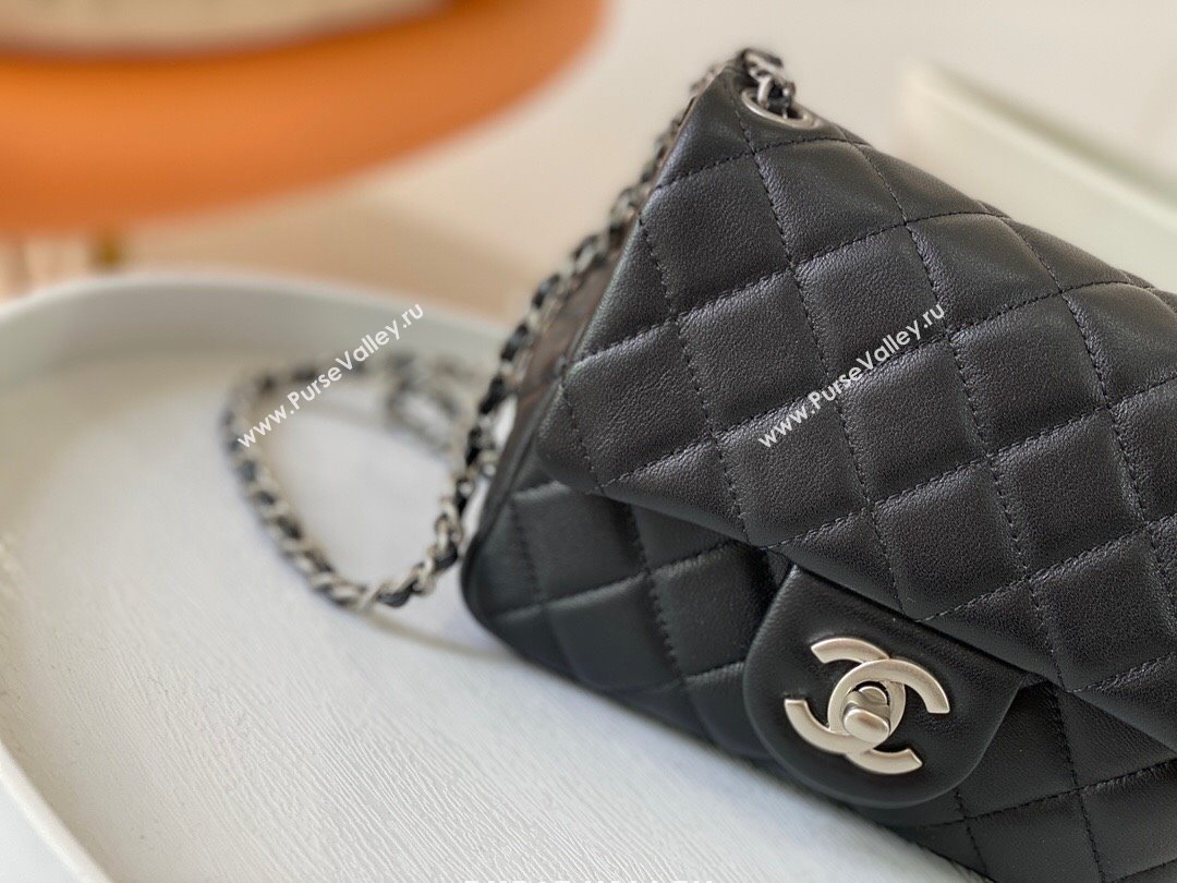 Chanel Lambskin Mini Flap Bag with Metal Ball AS1786 Black/Silver 2024 (SM-24040219)