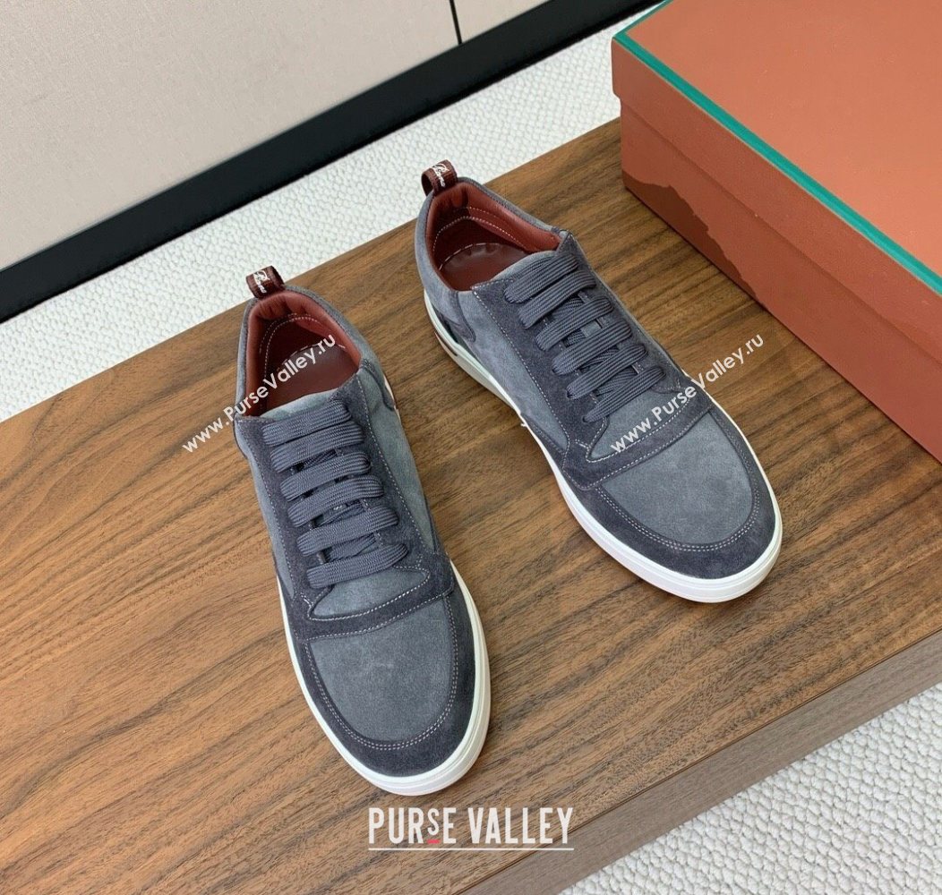 Loro Piana Newport Walk Sneakers in Suede Dark Grey 2025 LP121103 (HH-251211063)