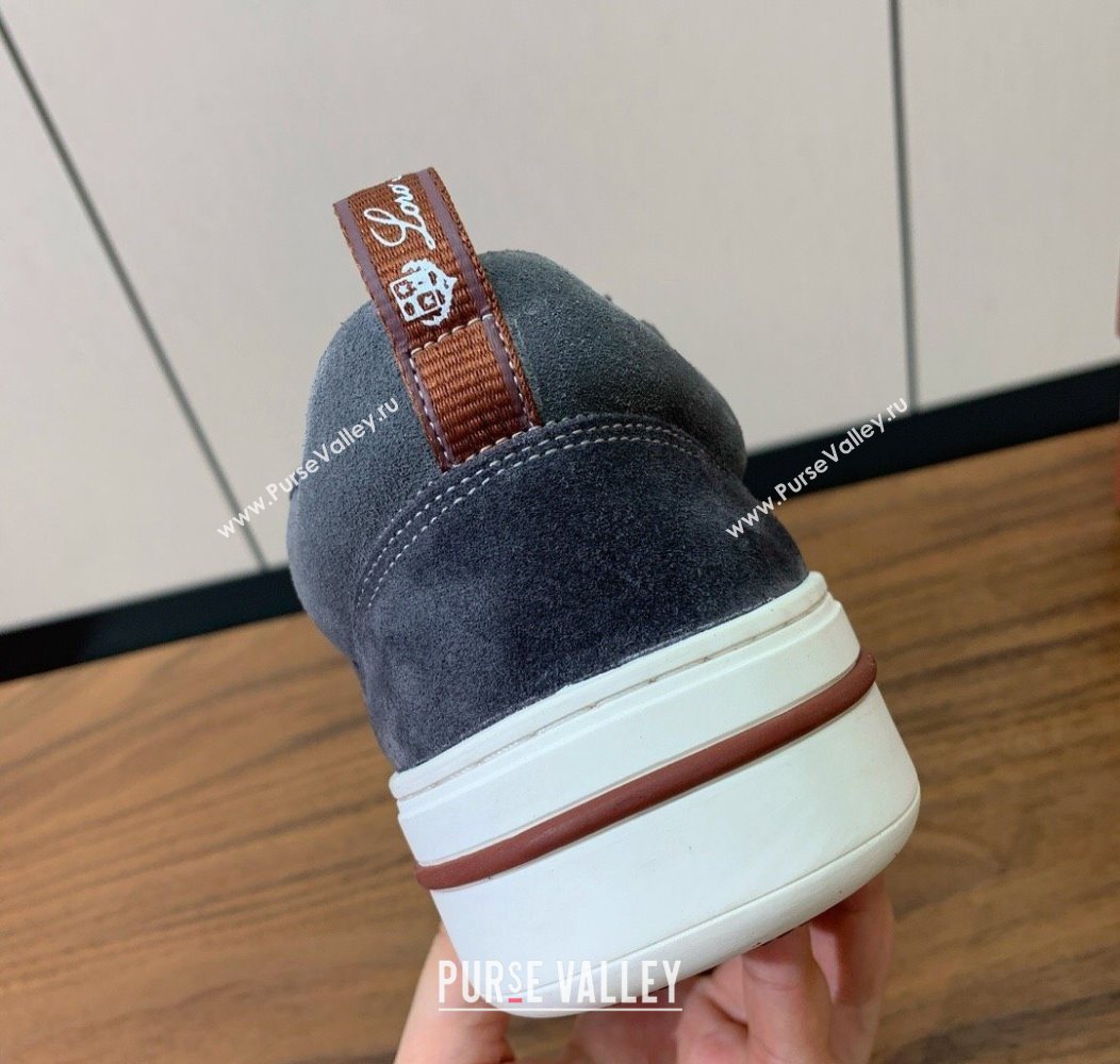 Loro Piana Newport Walk Sneakers in Suede Dark Grey 2025 LP121103 (HH-251211063)