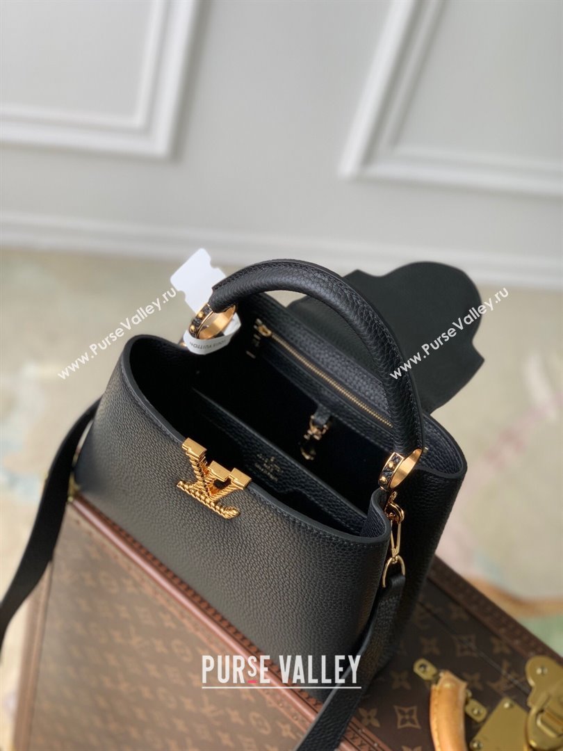 Louis Vuitton Capucines BB Bag in Taurillon Leather M24673 Black 2024 (K-24090902)