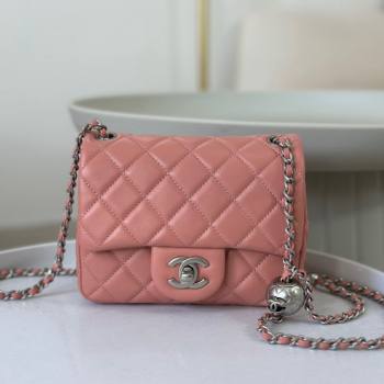Chanel Lambskin Mini Flap Bag with Metal Ball AS1786 Pink/Silver 2024 (SM-24040220)